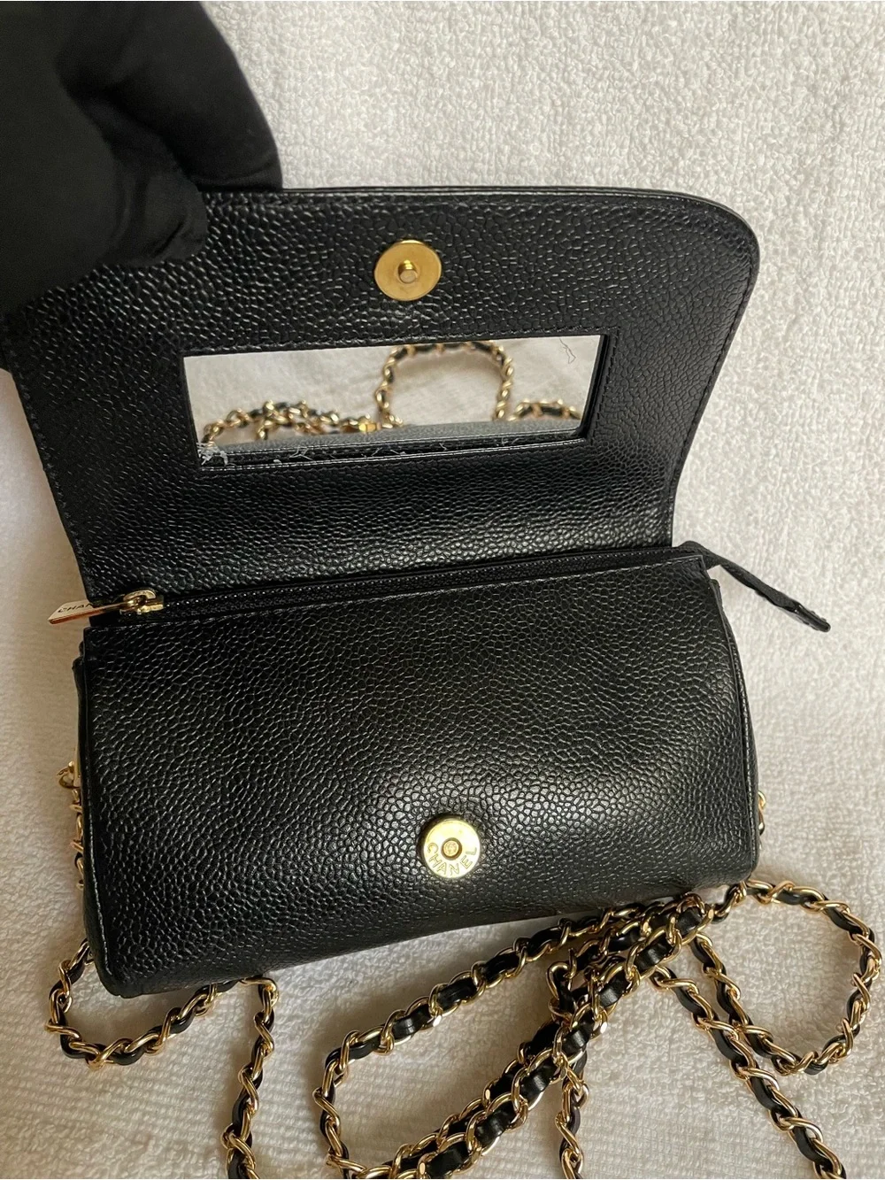 💥Auth. CHANEL  BLACK  MINI POUCH BAG.